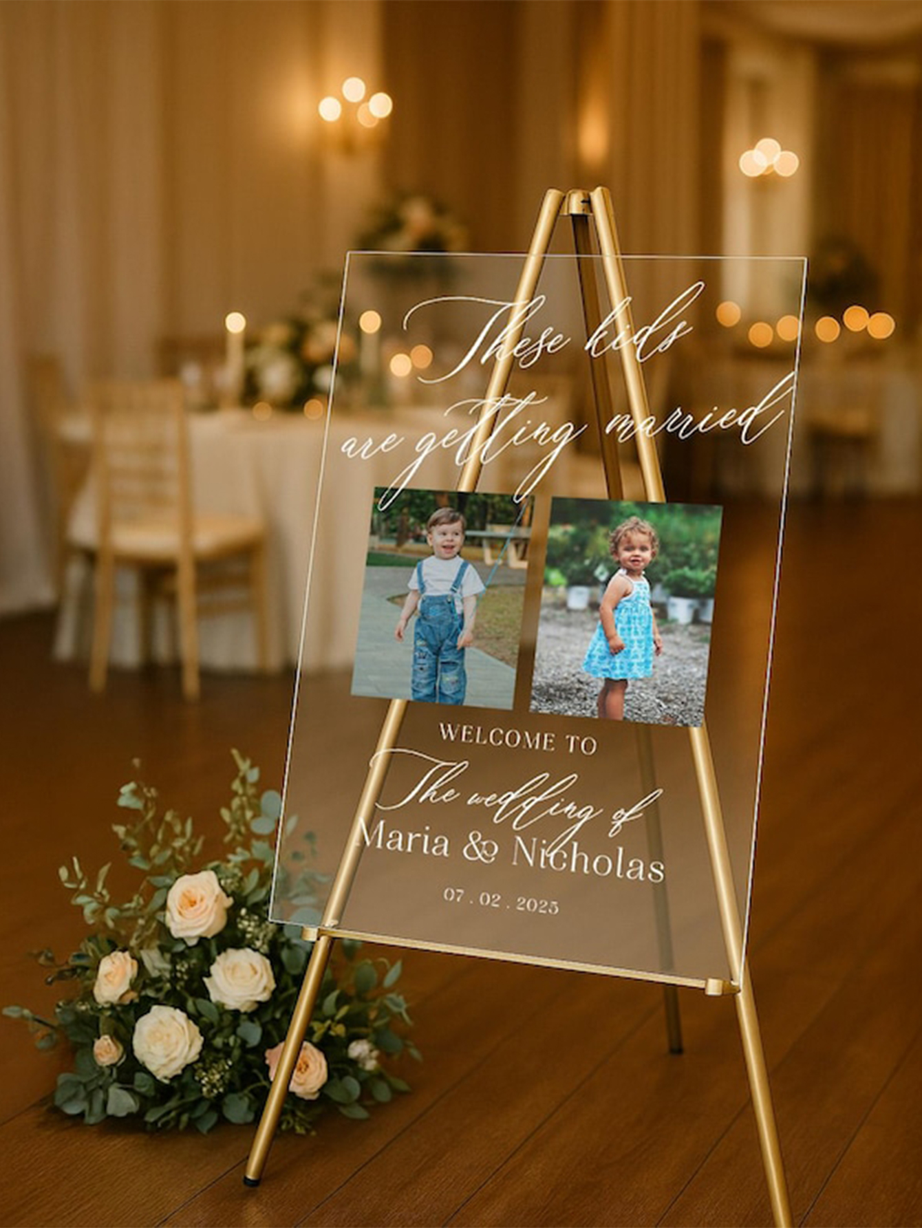 Custom Acrylic Photo Wedding Welcome Sign
